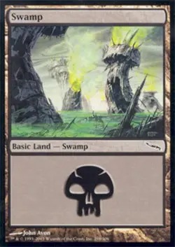 Swamp (298) -Foil Light Play MTG Mirrodin - Image 1