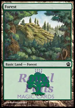 Forest #246 4x FOIL THS MTG Theros Basic Land MINT green - Image 1