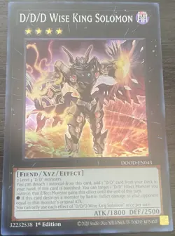 Yugioh! D/D/D Wise King Solomon DOOD-EN043 Super Rare 1st Ed NM - Image 1
