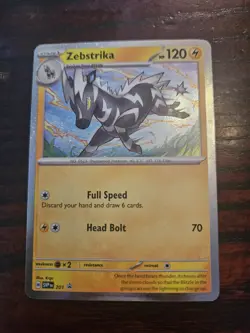Pokemon TCG Destined Rivals 201 Zebstrika Promo Holo Card - Image 1