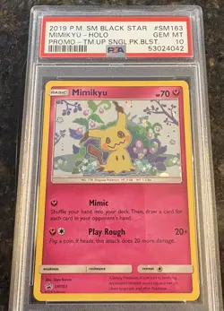 Mimikyu SM163 Holo Pokemon Card 2019 Team Up Blister Promo - PSA 10 Gem Mint - Image 1