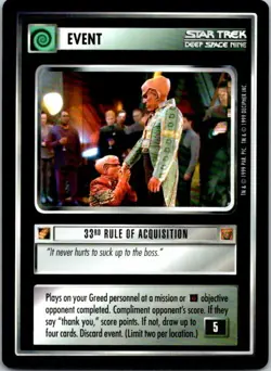 Star Trek Rules Of Acquisition CCG Uncommon Card 33rd Rule Of Acquisition - Image 1