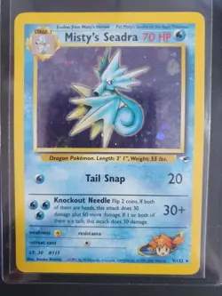 Misty's Seadra 9/132 Holo - Gym Heroes Set - Pokemon Card - Excellent Condition - Image 1