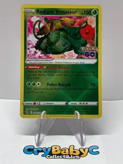 Pokemon Radiant Venusaur 004/078 Pokemon GO RADIANT RARE - Image 1