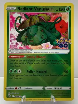 Pokemon Radiant Venusaur 004/078 Pokemon GO RADIANT RARE - Image 2