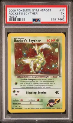 2000 POKEMON GYM HEROES HOLO #13 ROCKET'S SCYTHER PSA 5 - Image 1