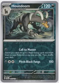 Houndoom - 063/131 - NM - Common Reverse Holo - Prismatic Evolutions - Pokemon - Image 1
