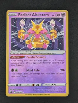 Radiant Alakazam 059/195 Pokemon TCG Silver Tempest Holo Radiant Rare (NM) ENG - Image 1