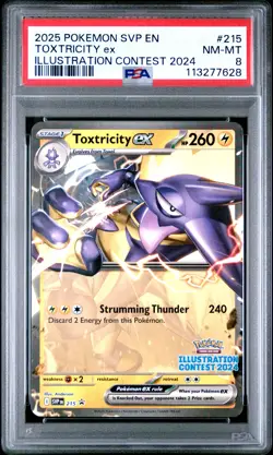 2025 POKEMON SVP EN-SV BLACK STAR PROMO #215 TOXTRICITY EX PSA 8 - Image 1