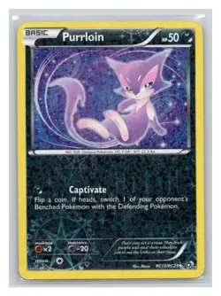 Pokemon TCG Purrloin RC13/RC25 Legendary Treasures: Radiant Collection Holo MP - Image 1