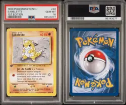 1999 Pokemon FRENCH 1st Edition Base Set Sabelette-Sandshrew 62/102 PSA 10 GEM - Image 3