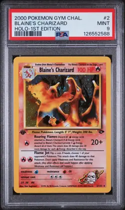 Pokemon Blaine's Charizard Gym Challenge 1st Edition Holo PSA 9 - Image 1