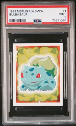 1999 MERLIN POKEMON #1 BULBASAUR PSA 9 - Image 1