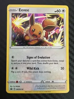 Pokemon TCG Eevee SWSH118 Holo Rare Black Star Promo SWSH Promos NM - Image 1
