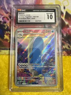 Pokemon Journey Together 2025 English CGC 10 Wailord Card 162/159 - Image 1