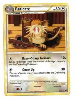 Pokemon Card: Raticate 34/90 HGSS Undaunted Set! NM - Image 1