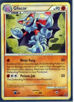2010 GLISCOR #4/90 HGSS UNDAUNTED POKEMON CARD- RARE - HOLO - NM/M - Image 1