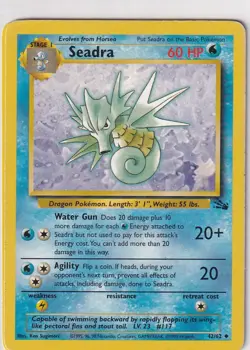 Pokemon Karte Trading Card Fossil Nr. 42/62 Seadra englisch - Image 1