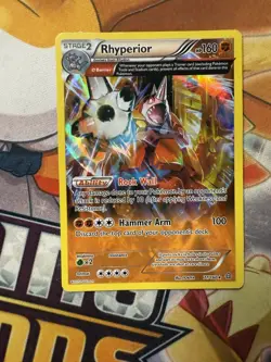 Pokemon TCG Rhyperior (Omega) 77/160 XY Primal Clash Holo Rare Card EN-MP 2015 - Image 1