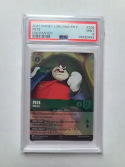 Lorcana TCG Pete Bad Guy PSA 9 MINT Enchanted Foil Card #209 - Image 3