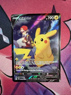 Pokemon TCG Pikachu v TG16/TG30 Lost Origin 2022 Full Art Holo Ultra Rare Card - Image 1