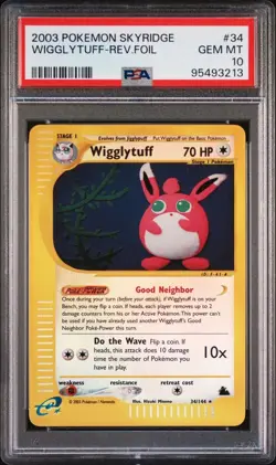 Pokemon Card - PSA 10 Wigglytuff 34/144 Reverse Holo Skyridge Gem Mint - Image 1