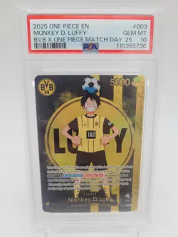 Bvb x One Piece PSA 10 Monkey D Luffy Promo Card ST13-003 Matchday 25 Dortmund - Image 4