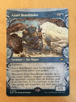 MTG Magic the Gathering Azure Beastbinder Showcase Bloomburrow NM - Image 1