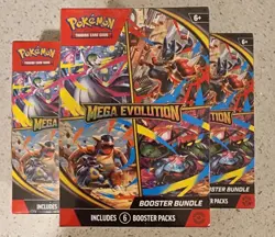 Lot of 3 Pokemon MEGA EVOLUTION Booster Bundles Pokemon Sealed new - Image 1