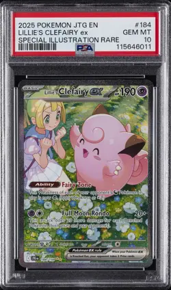 2025 POKEMON JTG EN-JOURNEY TOGETHER #184 LILLIE'S CLEFAIRY EX PSA 10 - Image 1