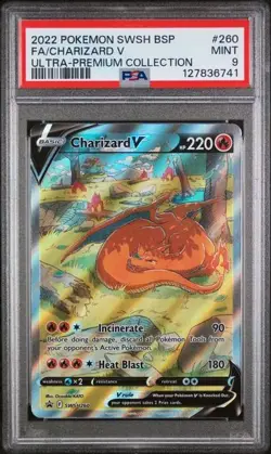Pokemon SWSH260 Ultra Premium Collection FA Charizard V Black Star Promo PSA 9 - Image 1