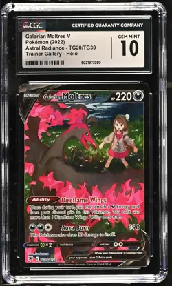GALARIAN MOLTRES V Astral Radiance Holo Rare #TG20 CGC 10 Pokemon [Nostalgium] - Image 1