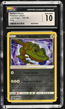 RADIANT STEELIX Lost Origin Holo Rare #124 CGC 10 Gem Mint Pokemon [Nostalgium] - Image 1