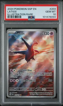 2024 POKEMON SSP EN-SURGING SPARKS ILLUSTRATION RARE #203 LATIOS PSA 10 - Image 1