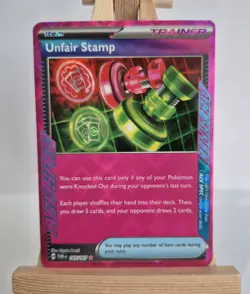 Pokemon TCG Twilight Masquerade Unfair Stamp 165/167 Holo - Image 1