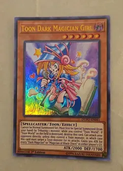 YUGIOH TCG Toon Dark Magician Girl DUPO-EN041 Ultra Rare Holo 1ST EDITION - Image 1