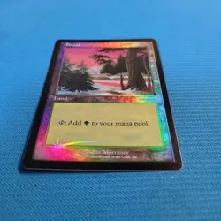 Magic the Gathering Forest Foil Arena ICE English Mounting Card - Image 2