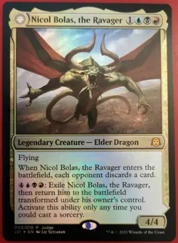 Nicol Bolas The Ravager MTG Judge Promo FOIL Magic Card Used - Image 1