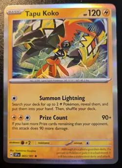 Tapu Koko 065/191 Holo Rare Scarlet & Violet: Surging Sparks Pokemon TCG - Image 1