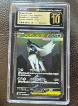 CGC PRISTINE 10 Mega Absol ex 089/063 Holo 2025 Pokemon JPN Mega Brave Evolution - Image 2