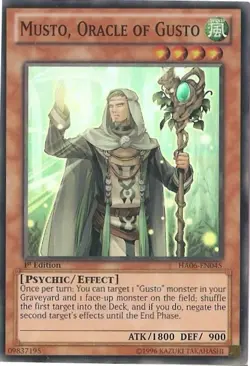 Musto, Oracle of Gusto - HA06-EN045 - Super Rare - 1st Edition Near Mint Yugioh! - Image 1