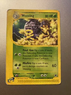 Weezing 70/165 Rare Expedition Base Set Pokemon Card 2002 E Reader Heavy Play - Image 2