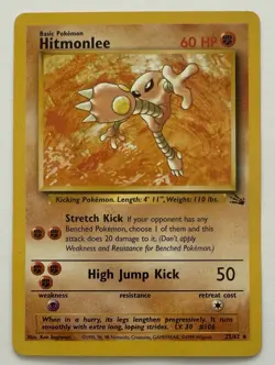 Pokemon TCG Hitmonlee 22/62 Fossil Set Non-Holo Card Unlimited - Image 1