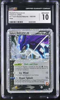 CGC 10 Rocket's Suicune ex EX Team Rocket Returns 105/109 Holo Pokemon Card - Image 1