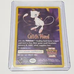 CATCH MEW! PROMO- 1999 Pokemon League Card - The Movie Wizard of the Coast - LP - Image 1