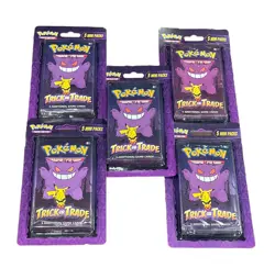 5x MJ Holdings Booster Pokemon TCG Trick Or Trade 25 Mini Packs 3 Cards Each =75 - Image 1
