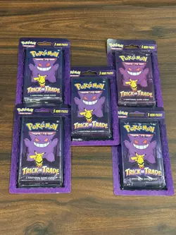 5x MJ Holdings Booster Pokemon TCG Trick Or Trade 25 Mini Packs 3 Cards Each =75 - Image 5