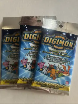 Digimon Trading Cards 1999 Animated Series Edition 3x Sealed Booster Packs ENG - Image 1