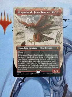 Dragonhawk, Fate's Tempest (Borderless) Bloomburrow Showcase MTG Regular Mythic - Image 1