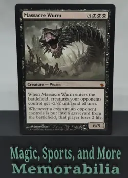 MTG Massacre Wurm Mirrodin Besieged Mythic Magic The Gathering LP - Image 1